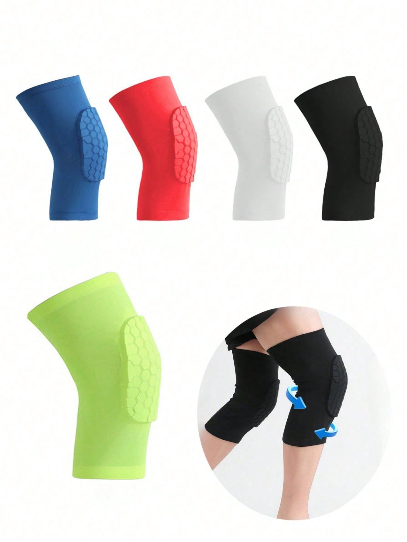 Pilates Yoga Knee Pads - Pelindung Lutut Pendek Model Sarang Lebah
