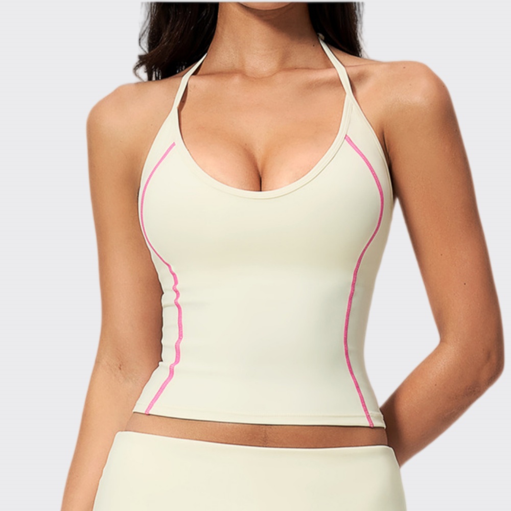 Pilates Yoga Sport - Tank Top Yoga Halter Wanita, Pakaian