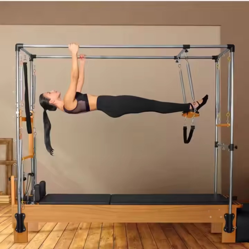 Pilates Yoga Reformer - YTYIN Reformer Pilates Kayu Maple Putih