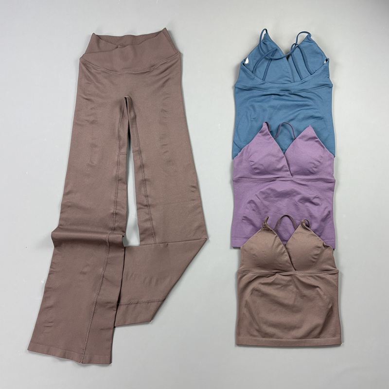 Pilates Yoga Sport - 2Pcs Set Yoga Wanita Tanpa Jahitan,