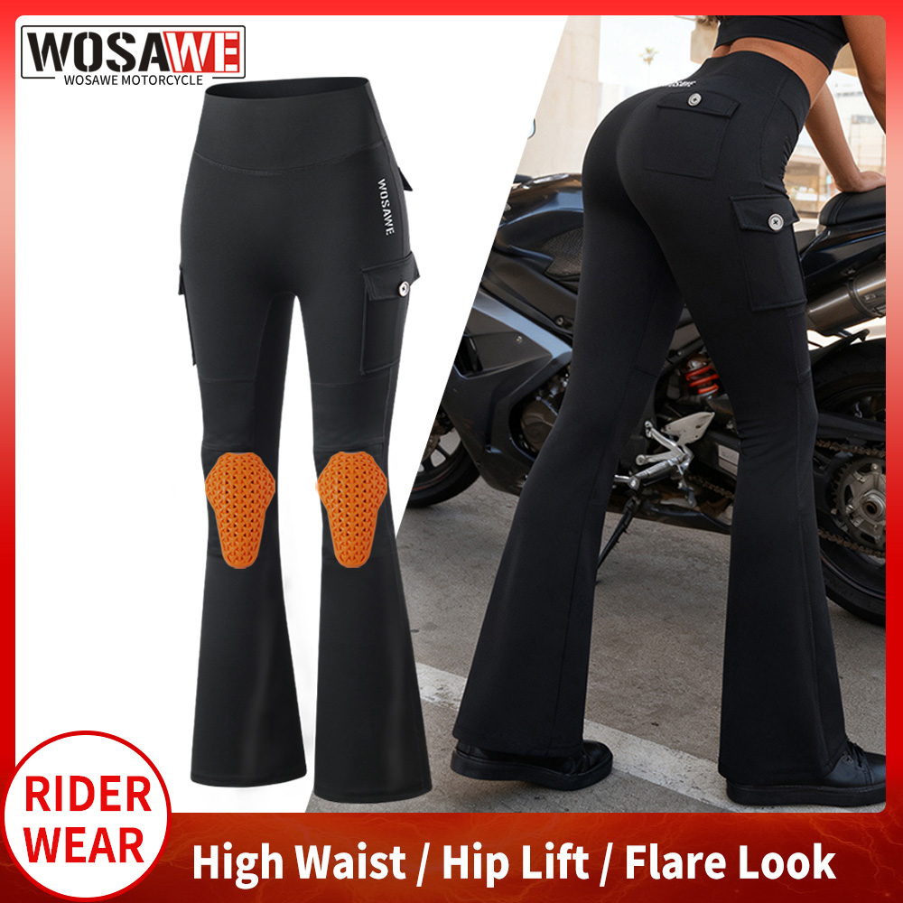 Pilates Yoga Knee Pads - WOSAWE Celana Flare Sepeda Motor Wanita