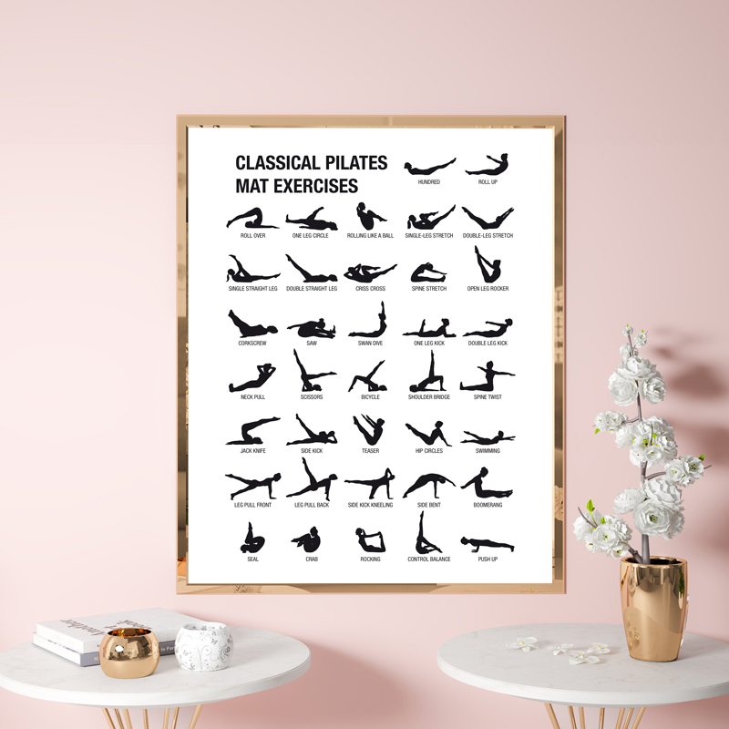 Poster Bagan Latihan Pilates T - Pilates Yoga Fitness ulasan dan harga